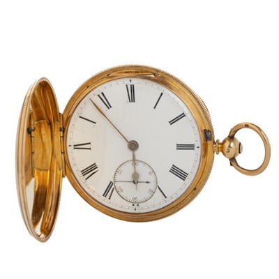 Lot 881 - EIGHTEEN CARAT GOLD FULL HUNTER POCKET WATCH