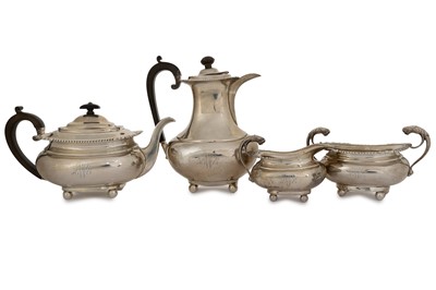 Lot 136 - EDWARD VII SILVER FOUR PIECE TEA AND COFFEE SERVICE