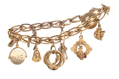 Lot 769 - GOLD CHARM BRACELET