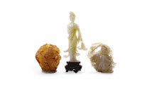 Lot 608 - EARLY 20TH CENTURY CHINESE JADE FIGURE OF...