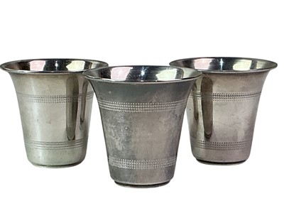 Lot 62 - THREE SMALL SILVER DRINKING CUPS