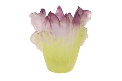 Lot 1712 - DAUM CRYSTAL IRIS VASE