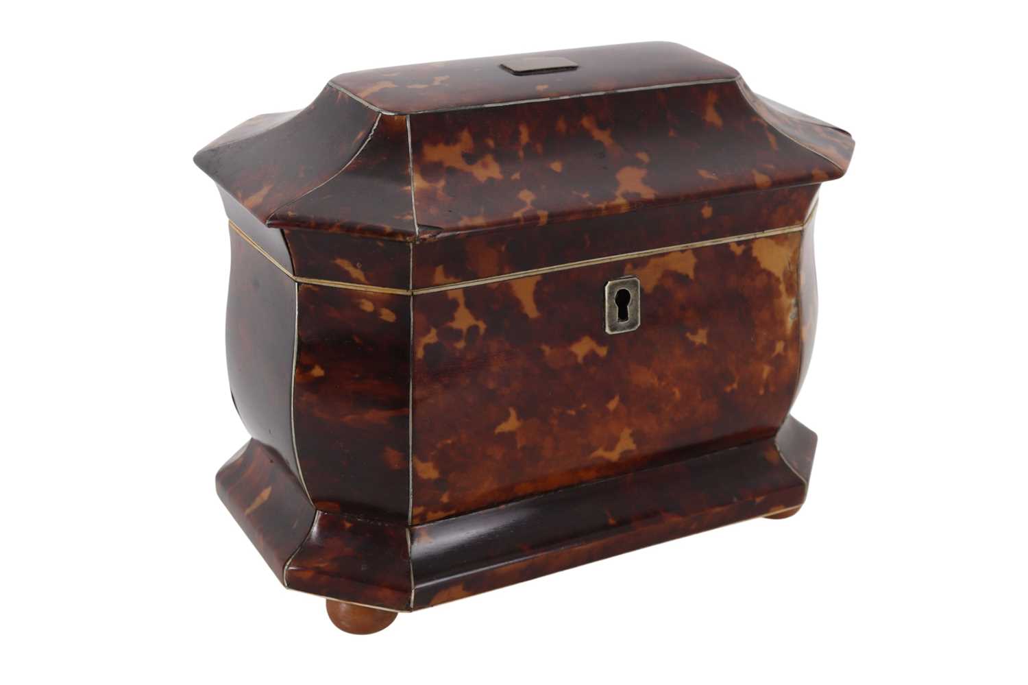 Lot 1724 - TORTOISESHELL TEA CADDY