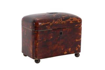 Lot 1726 - TORTOISESHELL TEA CADDY