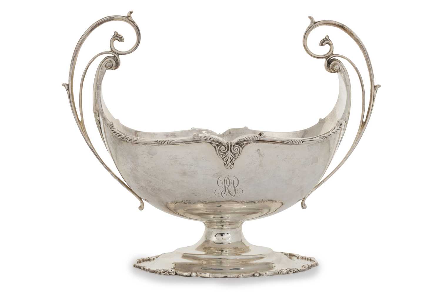 Lot 26 - GEORGE V SILVER TWIN HANDLED BASKET