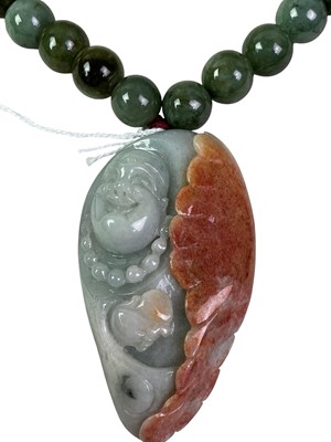 Lot 42 - JADEITE CARVED PENDANT