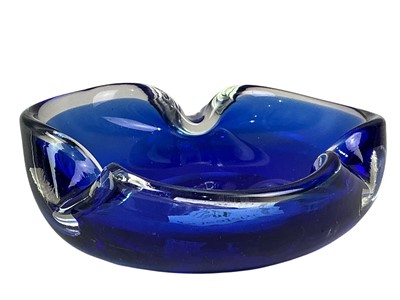 Lot 46 - MURANO BLUE GLASS ASHTRAY