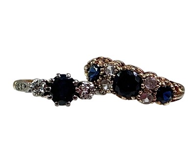 Lot 6 - TWO SAPPHIRE AND DIAMOND RINGS