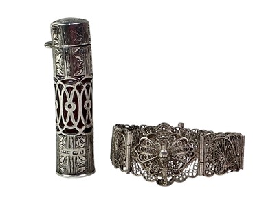 Lot 53 - LATE VICTORIAN SILVER SCENT BOTTLE