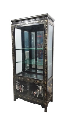 Lot 946 - LARGE CHINESE BLACK LACQUER CABINET