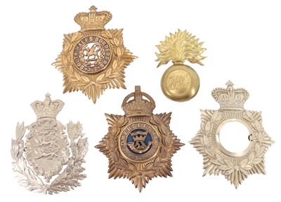 Lot 1278 - FIVE REGIMENTAL HELMET PLATES