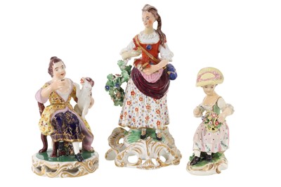 Lot 1775 - GROUP OF THREE DERBY PORCELAIN FIGURES