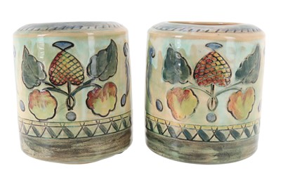 Lot 1807 - SIR FRANK BRANGWYN FOR ROYAL DOULTON, PAIR OF BRANGWYN WARE VASES