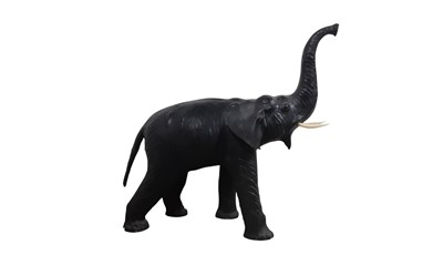 Lot 1832 - CARVED WOOD MODEL OF AN ELEPHANT