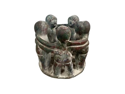 Lot 961 - BRONZED METAL FIGURE GROUP