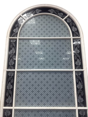 Lot 1761 - LARGE VICTORIAN ARCHED STAINED GLASS WINDOW