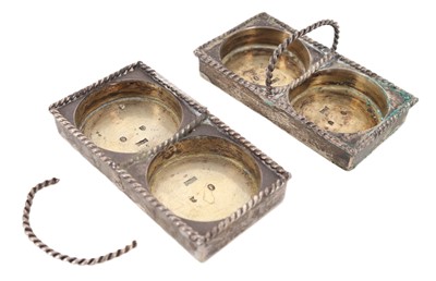 Lot 165 - PAIR OF VICTORIAN SILVER DOUBLE SALTS