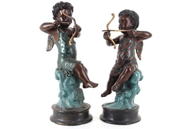 Lot 1840 - PAIR OF BRONZED SPELTER FIGURES