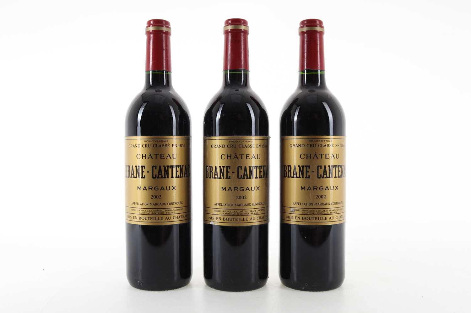 Lot 60 - THREE BOTTLES OF CHATEAU BRANE-CANTENAC 2002 MARGAUX