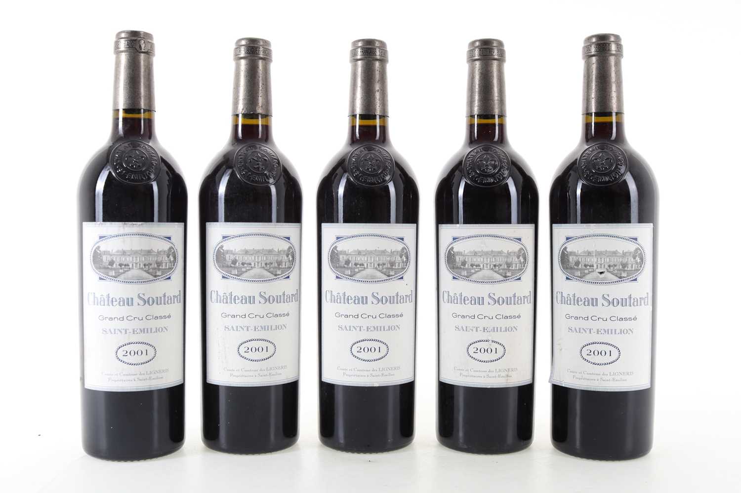 Lot 76 - FIVE BOTTLES OF CHATEAU SOUTARD 2001 SAINT EMILION