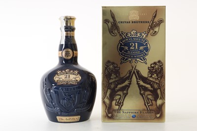 Lot 68 - CHIVAS ROYAL SALUTE 21 YEAR OLD SAPPHIRE DECANTER