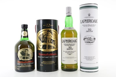 Lot 118 - BUNNAHABHAIN 12 YEAR OLD 1L AND LAPHROAIG 10 YEAR OLD 1L
