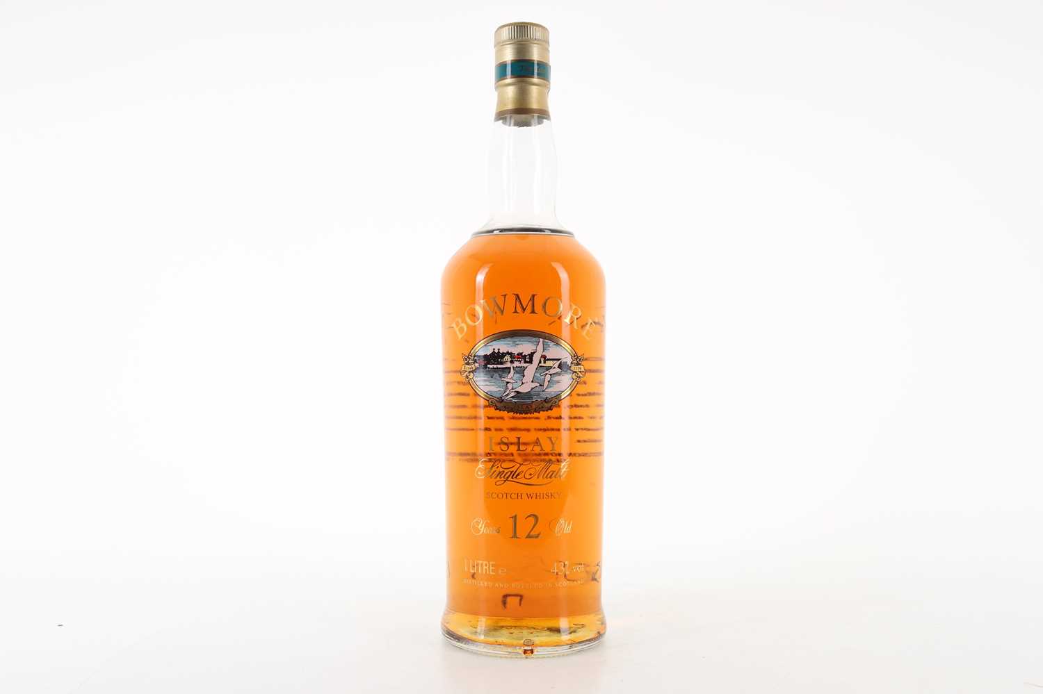 Lot 125 - BOWMORE 12 YEAR OLD SCREEN PRINTED BOTTLE 1L