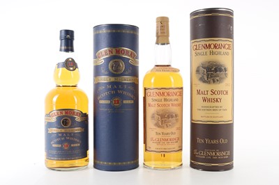 Lot 129 - GLEN MORAY 12 YEAR OLD 1L AND GLENMORANGIE 10 YEAR OLD 1L