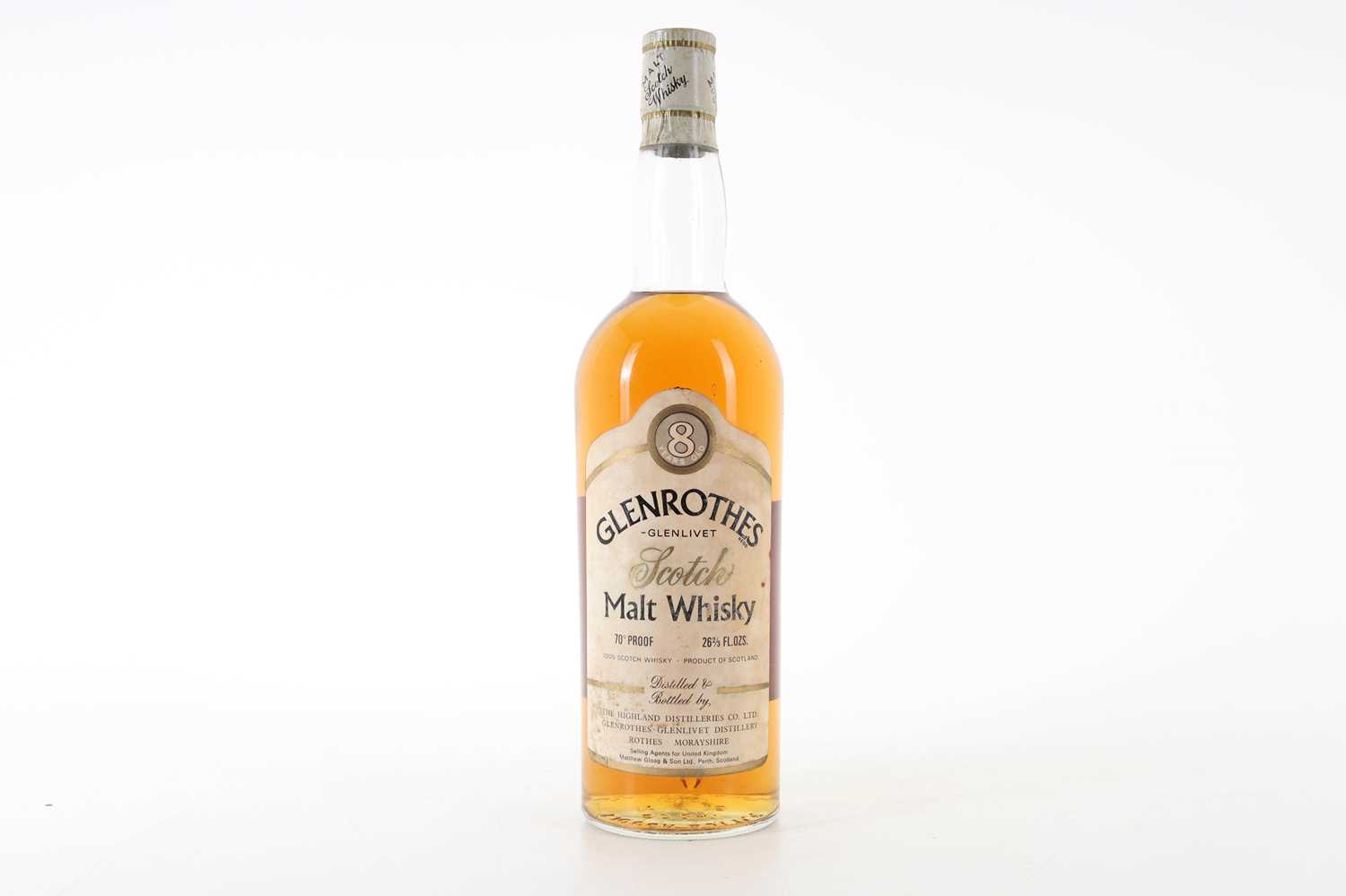 Lot 191 - GLENROTHES 8 YEAR OLD GORDON & MACPHAIL 1970S 26 2/3 FL OZ