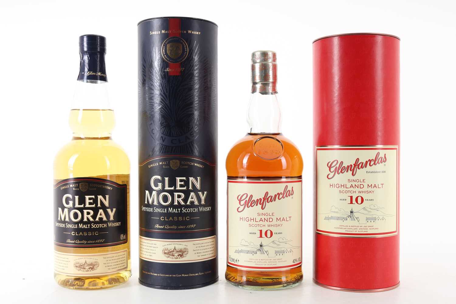 Lot 190 - GLENFARCLAS 10 YEAR OLD AND GLEN MORAY