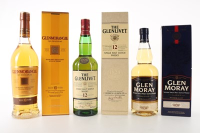 Lot 197 - GLENLIVET 12 YEAR OLD, GLENMORANGIE 10 YEAR OLD
