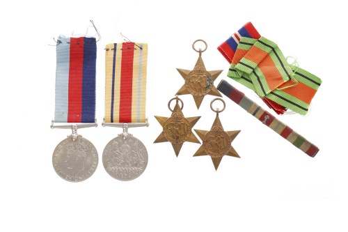 Lot 1208 - LOT OF FIVE WWII MEDALS to include The Defence...
