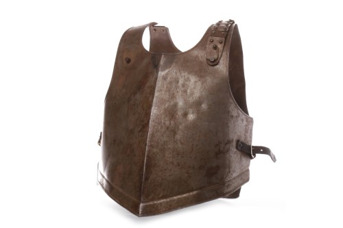 Lot 1214 - STEEL CUIRASS comprising breast and back plate,...