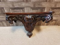 Lot 1233 - VICTORIAN ROSEWOOD WALL BRACKET with concave...