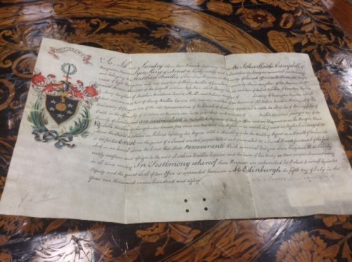 Lot 1259 - LATE 18TH CENTURY GRANT OF ARMS Letter of...