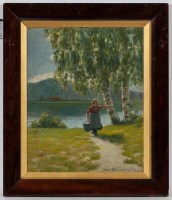 Lot 51 - OSCAR GRONMYRA (SWEDISH 1874 - 1911), YOUNG...