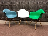 Lot 1280 - EIGHT PLASTIC DAW ARMCHAIRS by designers Ray &...