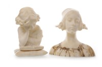 Lot 1302 - MARBLE BUST OF A YOUNG GIRL READING signed 'L....