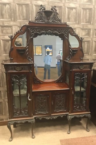 Lot 1309 - LATE VICTORIAN MAHOGANY DISPLAY CABINET with...
