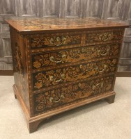 Lot 1320 - WALNUT AND FLORAL MARQUETRY OBLONG CHEST of...