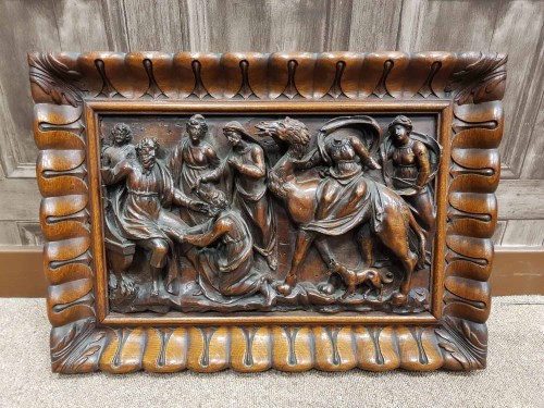 Lot 1332 - ATTRACTIVE WALNUT PANEL probably 16th Century...