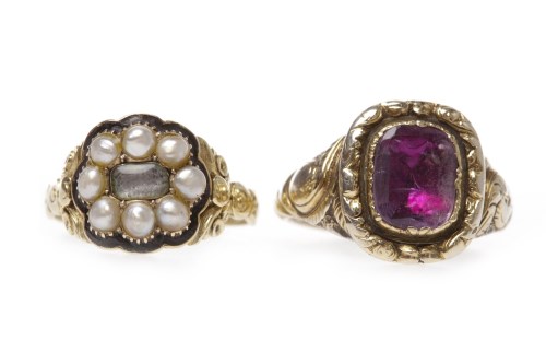 Lot 20 - TWO EARLY NINETEENTH CENTURY DRESS RINGS one...