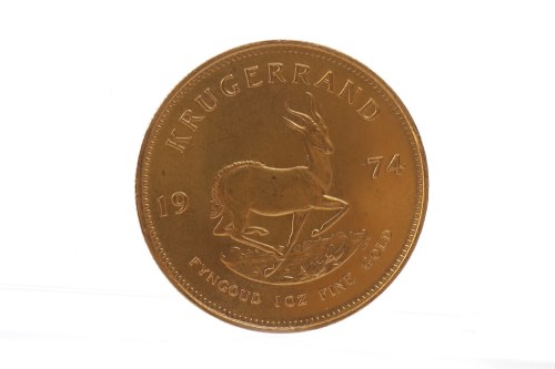 Lot 525 - GOLD SOUTH AFRICAN KRUGERRAND DATED 1974