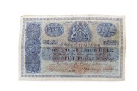 Lot 587 - THE BRITISH LINEN BANK £5 FIVE POUNDS NOTE...