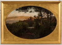 Lot 144 - J WATTS, LOOKING INTO THE BAY oil on canvas,...