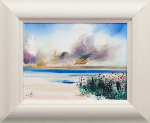Lot 98 - * ROSANNE BARR, POPPIES AND A STORM oil on...