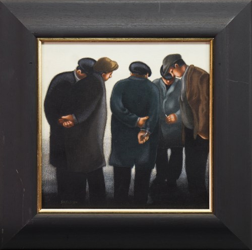 Lot 149 - * SAM SKELTON, THE PENNY HAS DROPPED oil on...