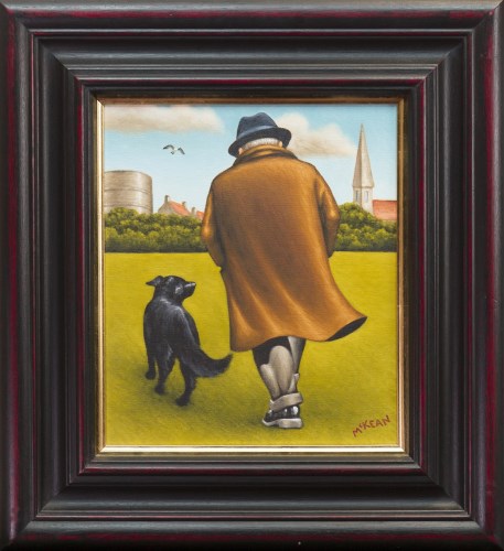 Lot 175 - * GRAHAM H D MCKEAN, MAN AND HIS DOG oil on...