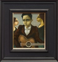 Lot 216 - * IAN MCWHINNIE, GUITARIST oil on board,...