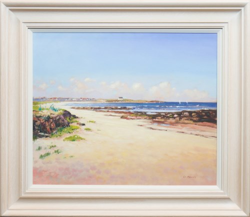 Lot 328 - * ED HUNTER, THE BEACH, ELIE oil on canvas,...